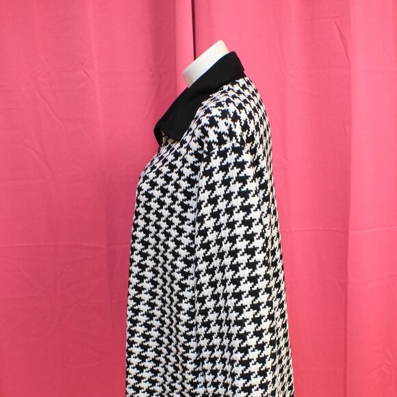 #574B Jacque & Koko Black & White Houndstooth Zip-Up Dress Jacket Size 18/20 - Picture 6 of 10